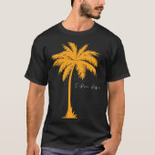 I Live Life Palm Tree Silhouette Orange Vivid Grap Tシャツ (正面)