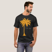 I Live Life Palm Tree Silhouette Orange Vivid Grap Tシャツ (正面フル)