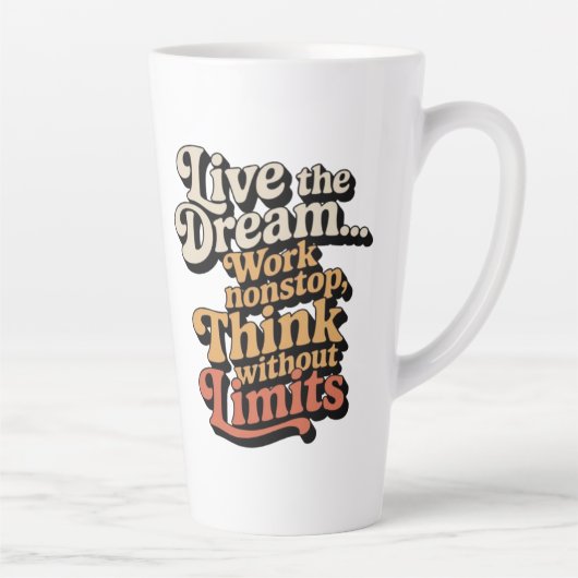 I live the dream... I work non-stop カフェラテマグ (右)