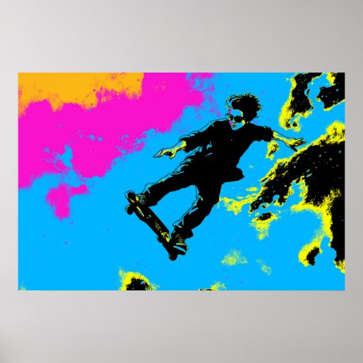 I Live To Fly - Skateboarder ポスター (正面)
