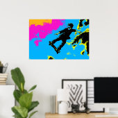 I Live To Fly - Skateboarder ポスター (ホームオフィス)