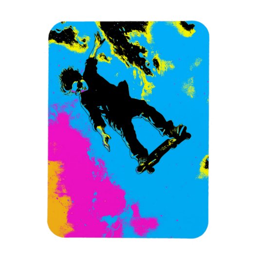 I Live To Fly - Skateboarder マグネット (縦)