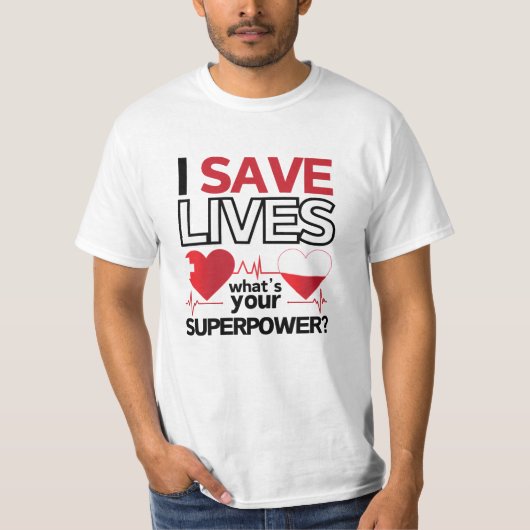 I Lives 救 Tシャツ – Healthcare Hero Gift (正面)