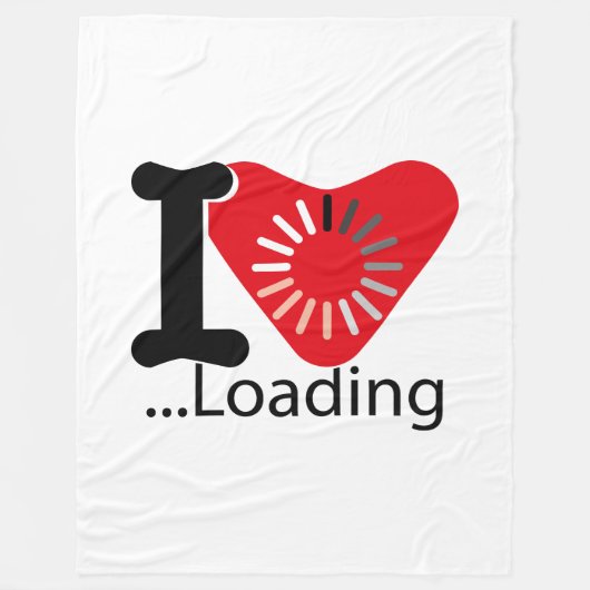 I LOADING HEART BY MASANSER PIXELAT フリースブランケット (正面)