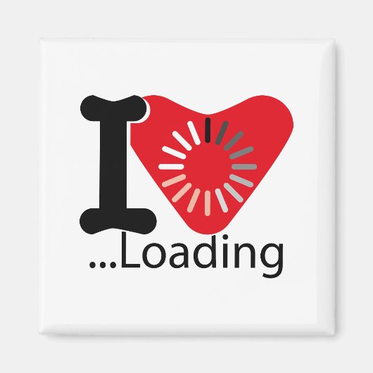 I LOADING HEART BY MASANSER PIXELAT マグネット (正面)