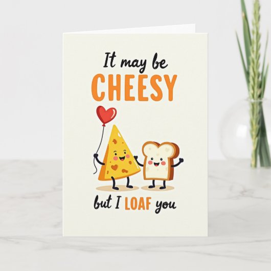 I Loaf You Cheesy Pun Card カード (正面)