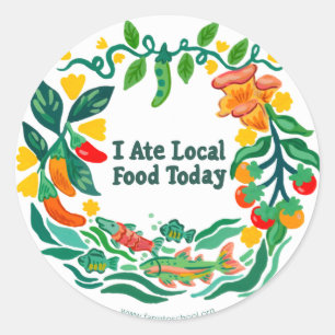 「I Local Food 食べ Today」丸シール・シート ラウンドシール