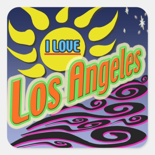 「I LOS Angles: Night Sunshine」シール スクエアシール (正面)