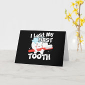 I Lost My First Tooth Cute Baby Tooth Out Gift カード (黄色い花)