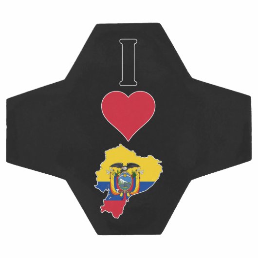 I Loveエクアドルハートエクアドル国旗の地図 サッカーボール (フラット)