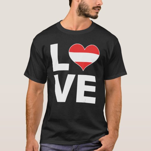 I Loveオーストリアハート国旗オーストリア Tシャツ (正面)