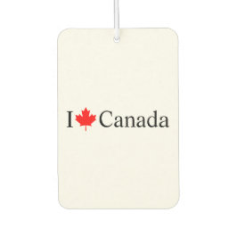 I Loveカナダタイポグラフィと赤いカエデの葉の白 カーエアーフレッシュナー