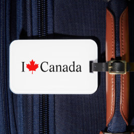 I Loveカナダタイポグラフィと赤いカエデの葉 ラゲッジタグ