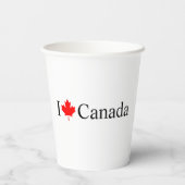 I Loveカナダタイポグラフィと赤いカエデの葉 紙コップ (裏面)