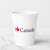 I Loveカナダタイポグラフィと赤いカエデの葉 紙コップ (正面)