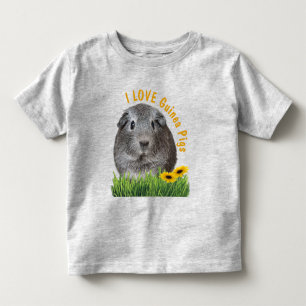 I LOVEギニアピッグスひまわりカスタム文字 トドラーTシャツ