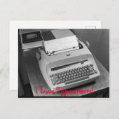 I LoveタイプライターヴィンテージIBMはがき ポストカード (正面/裏面)