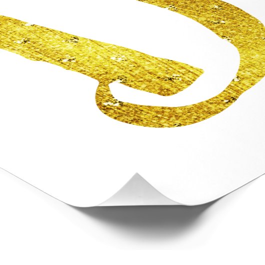 I Loveダンス金ゴールドフォイルフェイクメタル引用文 ポスター (コーナー)