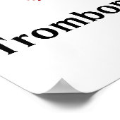 I Loveトロンボーン赤いハート・オブ・ミュージック ポスター (角)