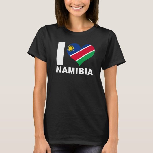 I loveナミビアハート国旗ナミビア1 tシャツ (正面)