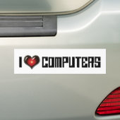 I Loveハートコンピューター – Electronics Lover バンパーステッカー (車上)