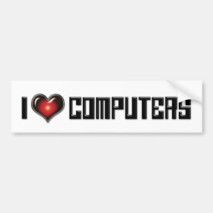 I Loveハートコンピューター – Electronics Lover バンパーステッカー
