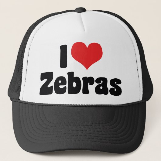 I Loveハートシマウマ – Zebra Lover キャップ (正面)