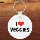 I Loveハート野菜 – ビーガン健康食品愛好家 キーホルダー (正面)