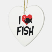 I Loveハート魚 – 水族館愛好家 セラミックオーナメント (左)