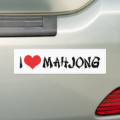 I Loveハート麻雀 – Mah Jong Lover バンパーステッカー (車上)