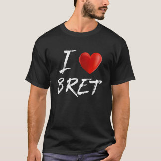 I LoveハートBRETファミリー名 Tシャツ