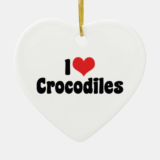 I LoveハートCrocodiles - Crocodile Lover セラミックオーナメント (正面)