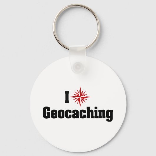I LoveハートGeocaching - Treasure Hunter キーホルダー (正面)