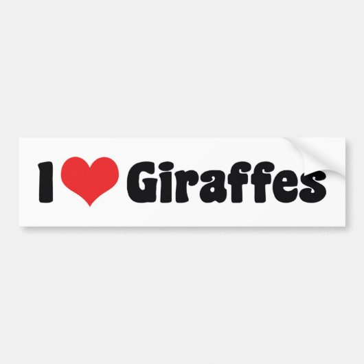 I LoveハートGiraffes - Giraffe Lover バンパーステッカー (正面)