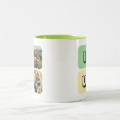 I Loveパパ家族フォトコラージュ父の日 ツートーンマグカップ (中央)