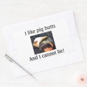 I Loveピギーお尻ステッカー 長方形シール (封筒)