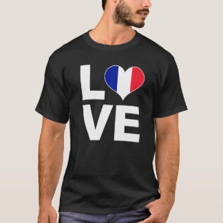 I Loveフランスハート国旗フランス Tシャツ