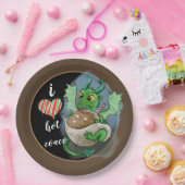 I LOVEホットコアコベビードラゴンクリスマス ペーパープレート (パーティー)