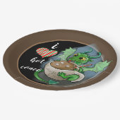 I LOVEホットコアコベビードラゴンクリスマス ペーパープレート (アングル)