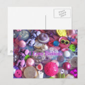 I Loveボタン ポストカード (正面/裏面)