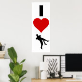 I Loveレスリング（縦） ポスター (ホームオフィス)