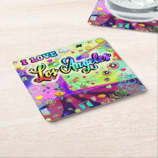 I LOVEロサンゼルスエネルクールギー・コースター スクエアペーパーコースター