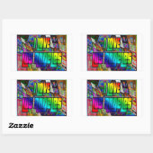 I LOVEロサンゼルスツイストステッカー 長方形シール (シート)