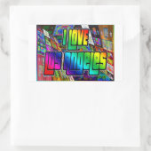 I LOVEロサンゼルスツイストステッカー 長方形シール (バッグ)