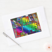 I LOVEロサンゼルスツイストステッカー 長方形シール (封筒)