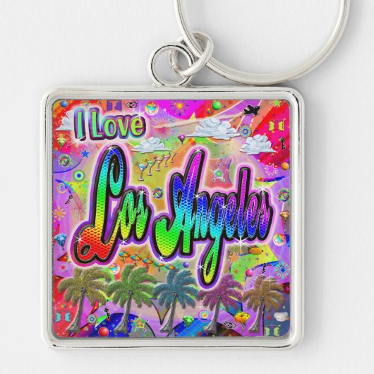 I LOVEロサンゼルスビスタキーチ表現ェン キーホルダー (正面)