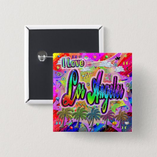 I LOVEロサンゼルスビスタボ表現タン 缶バッジ (正面&裏面)