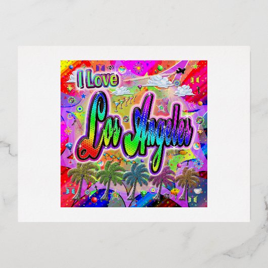 I LOVEロサンゼルスビスタ表現グはがき 箔シーズンポストカード (正面)