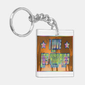 I LOVEロサンゼルスビューティフルオレンジサンセットケチャイ キーホルダー (正面左)