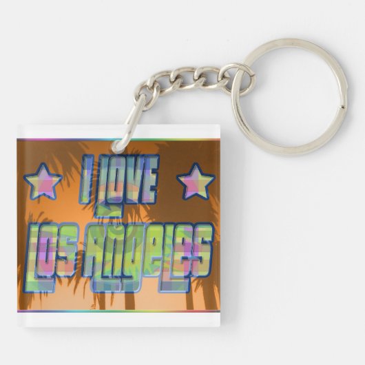 I LOVEロサンゼルスビューティフルオレンジサンセットケチャイ キーホルダー (裏面)